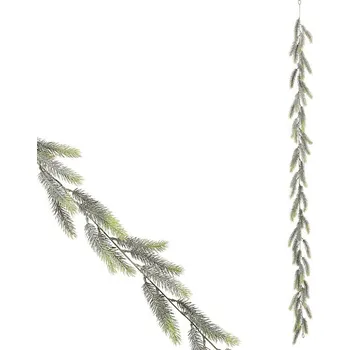 umělá květina Zlatá umělá girlanda z jehličí 180 cm - elegantní vánoční dekorace Barva: Zelená