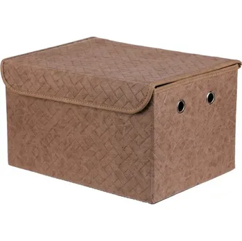 Koš na prádlo Koš regálový - látkový s víkem, hnědá barva Barva: Hnědá