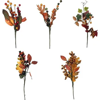 umělá květina Trs umělý - barevné listí a plody, mix 5 druhů, cena za 1 ks Barva: Vícebarevná