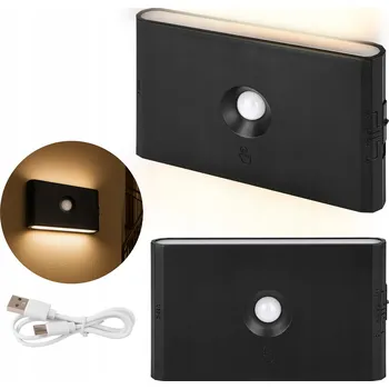 Lampička Noční lampa s pohybovým senzorem, akumulátor samolepicí na zeď