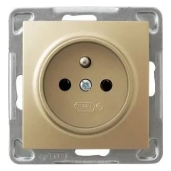 Elektrická zásuvka Impresja zásuvka jednoduchá s uzemněním zlatá OSPEL