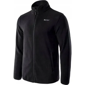 Pánská mikina Polar pánská mikina fleecová rozepínací bez kapuce ZOE II HI-TEC černá