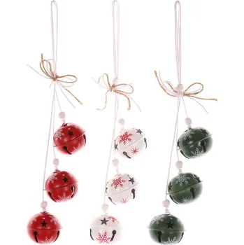 Vánoční dekorace Vánoční girlanda z kovových rolniček v bílé, zelené a červené barvě Barva: Vícebarevná