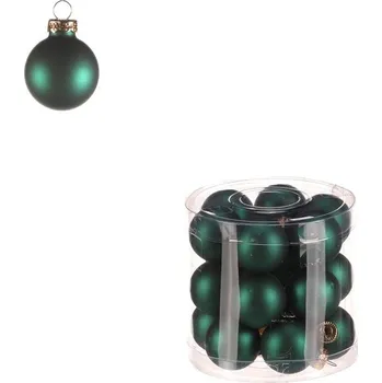 Vánoční dekorace Kulaté skleněné ozdoby - pr. 3 cm, tm. zelené, cena za balení (18 ks) Barva: Zelená