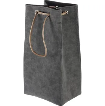 Šatní skříň Skládací hnědý látkový koš s stahovacím páskem - elegantní úložný prvek Barva: šedá