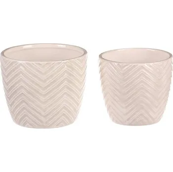 Obal na květináč Obal na květiny - keramika, krémový, cena za sadu 2 ks Barva: Krémová