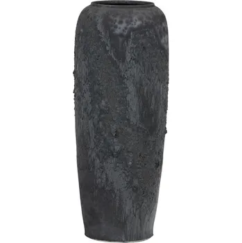 Váza Tmavě šedá keramická váza 90 cm - moderní rustikální dekorace Barva: šedá