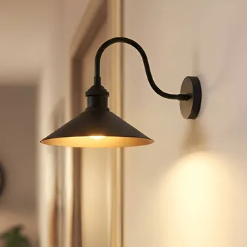 Lampička ROYALTECH Nástěnné svítidlo Christer, černé, šířka 24 cm, kov, E27 černá 1 x 60 W - Doprava zdarma