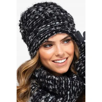 Dámské spodní prádlo CARINI - dámská zimní čepice s fleecovou podšívkou, grafitová barva, KAMEA