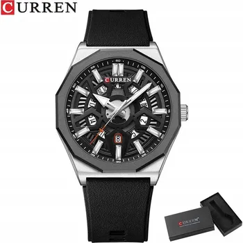 Hodinky Pánské hodinky CURREN se silikonovým řemínkem a quartzovým strojkem