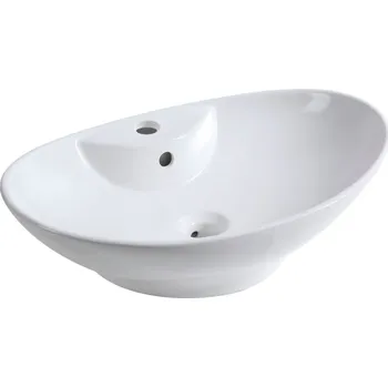 Umyvadlo Kerra Kratos 139 keramické umyvadlo na desku White, polomat, KR139WHP