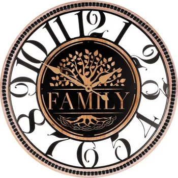 Hodiny Hodiny nástěnné - pr. 60 cm, dřevo a kov, strom života "Family"