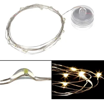 Vánoční dekorace Řetěz s LED světýlky - na knoflíkovou baterii, teplá žlutá barva Barva: Žlutá