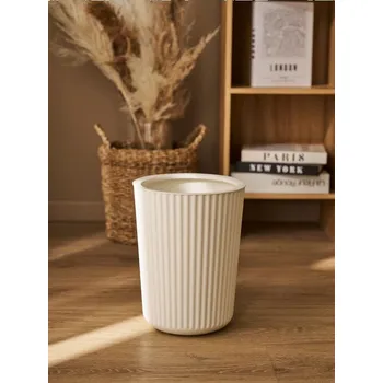 Odpadkový koš Sinsay - Odpadkový koš s rýhovanou strukturou - krémová - 323DK-01X - 323DK-01X-ONE