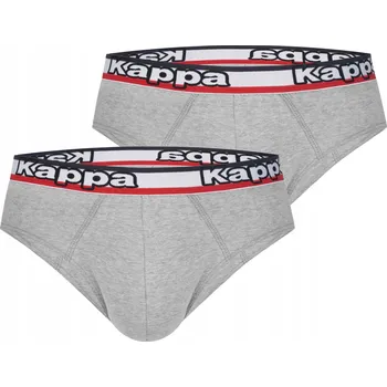 Slipy Pánské bavlněné slipy slipy šedé sportovní pohodlné logo Kappa XL