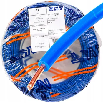 elektrický kabel Vodič kabel drát DY 1x 1,5 mm modrý CU 100m