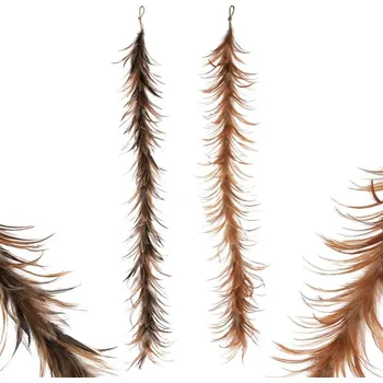 Vánoční ozdoba Girlanda z kohoutího peří - mix 2 druhů, cena za 1 ks Barva: Hnědá