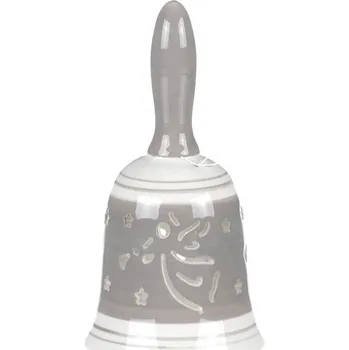 Vánoční dekorace Zvonek - keramická dekorace, barva šedá Barva: šedá