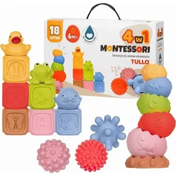 ostatní stavebnice Stavebnice kostky Tullo 18 ks, vícebarevná Montessori guma