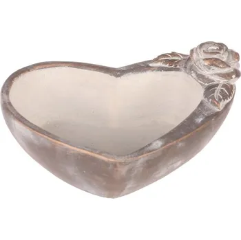 Obal na květináč Obal na květiny - srdce s růží, beton, antracitově šedý Barva: šedá