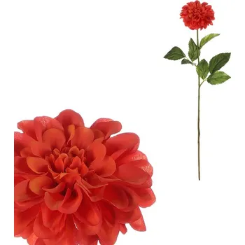 umělá květina Tmavě červená umělá jiřina - věrohodná dekorace bez údržby Barva: Oranžová