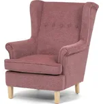 Stylové černé křeslo ušák Autronic, pohodlné, moderní, 79x89x97 cm Barva: Růžová