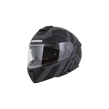 Helma na motorku CASSIDA Modulo 2.1 Profile Vision, přilba černá matná/šedá/šedá reflexní