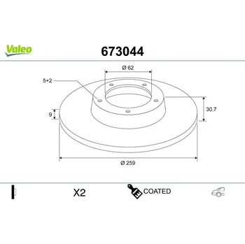 Brzdový kotouč Brzdový kotouč VALEO 673044