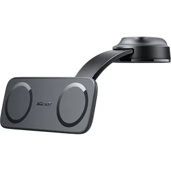 Acefast - držák do auta (D60) - na palubní desku a čelní sklo, duální magnetická podložka pro 2 telefony, nastavení úhlu. - černá