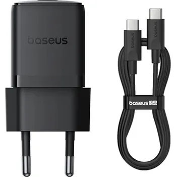 Baseus – nástěnná nabíječka Palm (P10111605113-01) – včetně kabelu typu C, rychlonabíječka, 30W, 5V/3.0A, 1m – Cluster Black