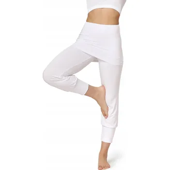 Jógové kalhoty 3/4 se sukýnkou, legíny dámské BLV50-276 Bílé XXL
