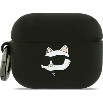 Příslušenství pro sluchátka Karl Lagerfeld – silikonová hlava Choupette 3D (KLAP3RUNCHK) – Apple AirPods Pro 3 – černá