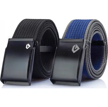 Opasek Pánský Pásek Gracio s popruhy, ČERNÝ, NÁMOŘNICKÁ MODRÁ