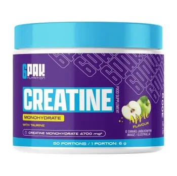 Kreatin 6Pak Nutrition Creatine Monohydrate + taurin 300 g jablko - Bodypak Spółka z o.o.