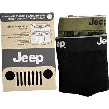 Pánské spodní prádlo Jeep Pánské boxerky 2-balení (Černé/vojenský potisk) Velikost XXL