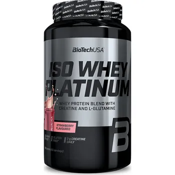 Protein BioTech Iso Whey Platinum 908 g Příchuť: jahoda