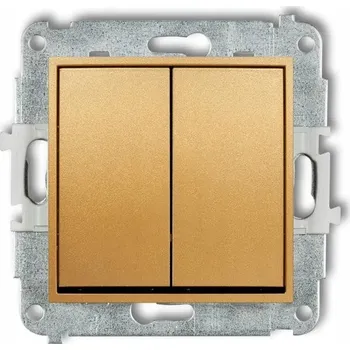 vypínač Dvojitý vypínač Klasik, Podomítkový Karlik zlatý 29MWP-2