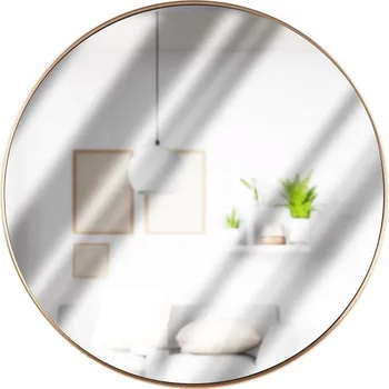 Zrcadlo Zrcadlo nástěnné kulaté 50 cm Zlatý kovový rám