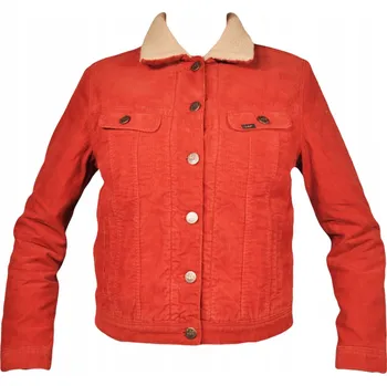 Dámský kabát LEE bunda RED manšestr SHERPA JACKET _ S