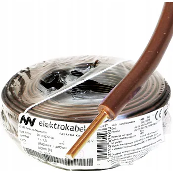 elektrický kabel Kabel drát DY 750V 1,5mm² hnědý 100m