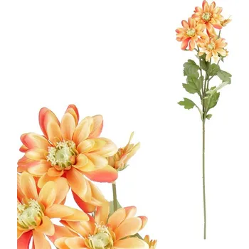 umělá květina Oranžová umělá kopretina - řezané květy s poupaty, realistický design Barva: Oranžová