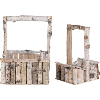 Obal břízový - tvar košíku, cena za sadu 2 ks Barva: Přírodní