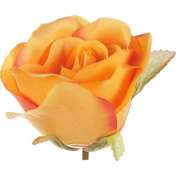 umělá květina Tmavě červené umělé růže - 12 ks luxusních dekorativních květů Barva: Oranžová