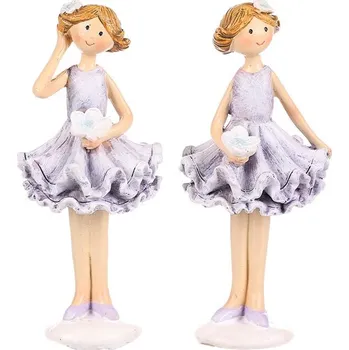 Víla v sukni - polyresinová figurka, fialová, mix 2, cena za 1 ks Barva: Fialová