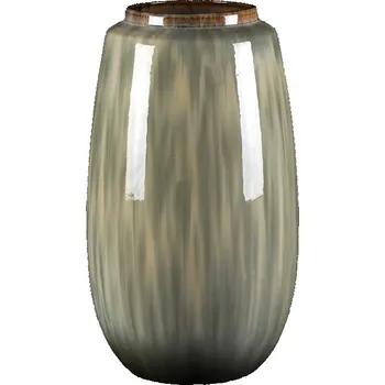 Váza Šedá keramická váza 38 cm - mírně zaoblená, lesklý povrch Barva: šedá