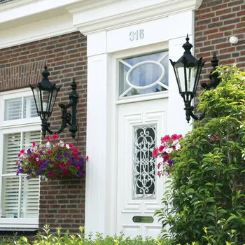 Venkovní osvětlení K.S. Verlichting Venkovní nástěnné svítidlo Charles, černé - Ø hlavy lampy 43 cm transparentní 1 x 60 W - Doprava zdarma