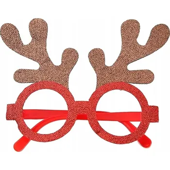 Vánoční dekorace VÁNOČNÍ OZDOBNÉ BRÝLE S BROKÁTEM MIKULÁŠ VÁNOCE SVÁTKY BQ90