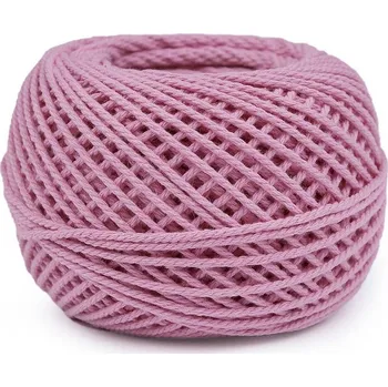 Příze Bavlněná příze macrame / háčkovací 40 g - 6 (8) starorůžová sv.