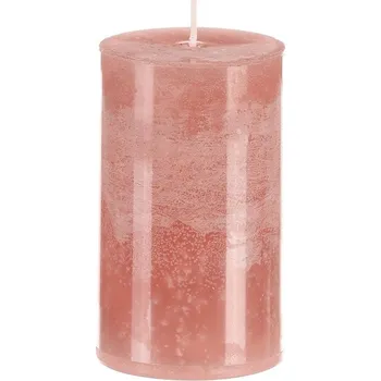 Svíčka Modrá sloupcovitá svíčka z parafínového vosku, 6x10 cm, bez vůně Barva: Růžová
