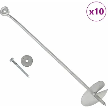 Příslušenství pro plot vidaXL Kotevní kolíky 10 ks 10 x 60 cm pozinkovaný kov [145503]